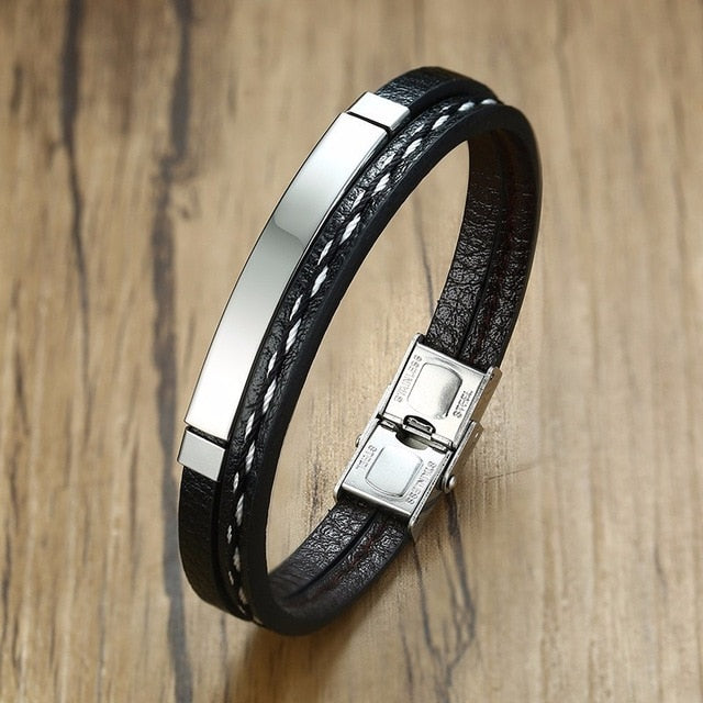 Personalized Leather Bracelet - Limitless Jewellery