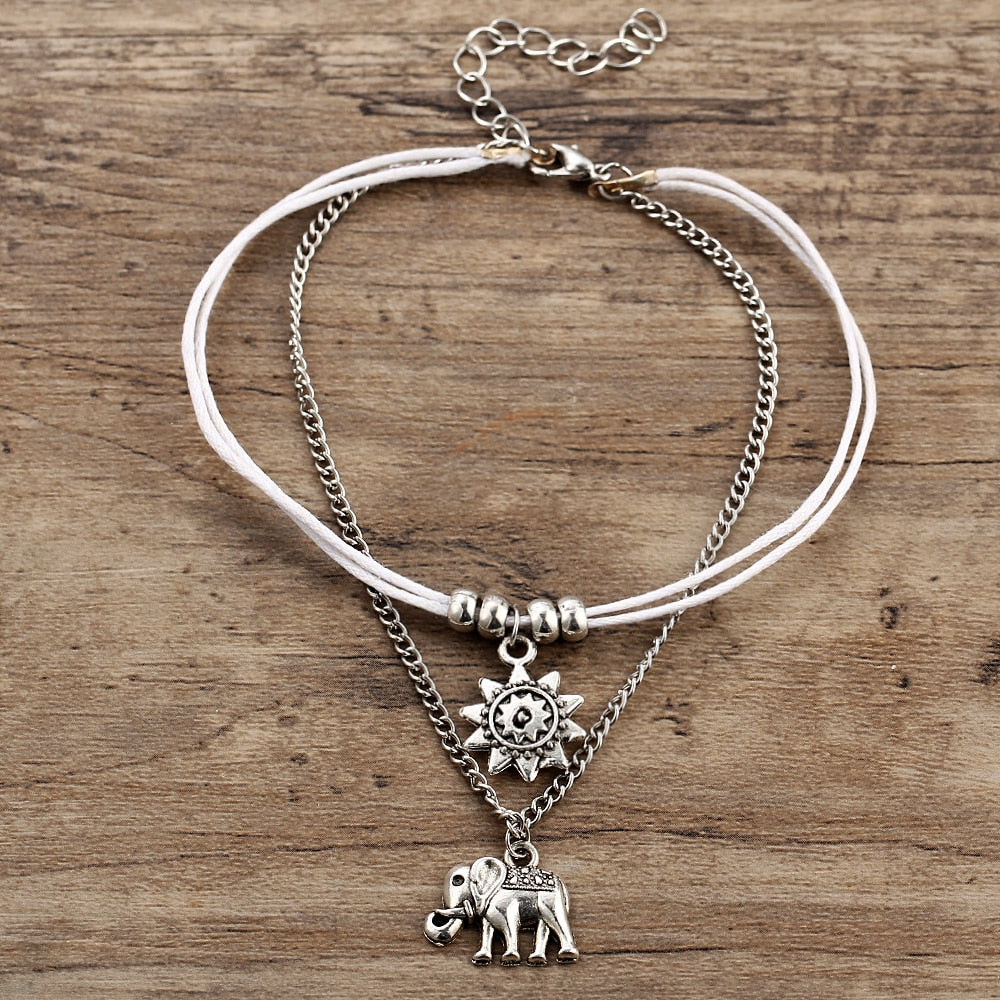 Vintage Star Elephant Anklet