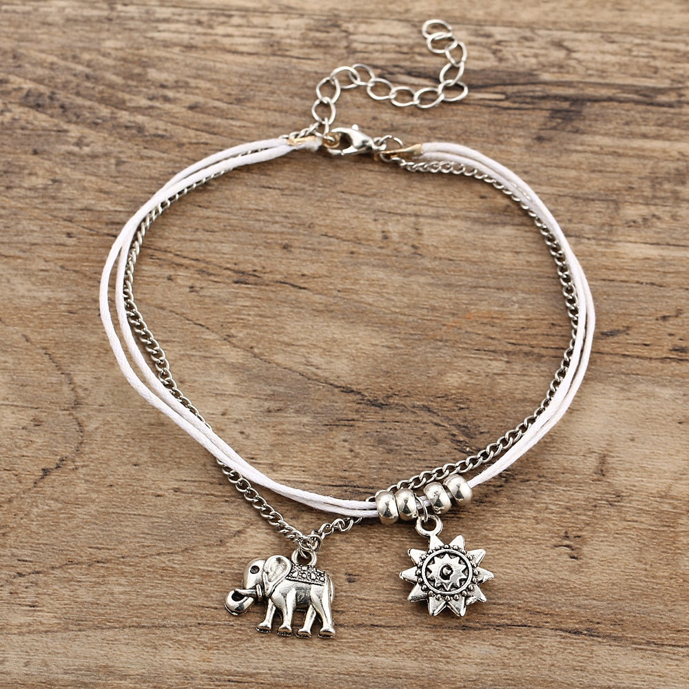 Vintage Star Elephant Anklet