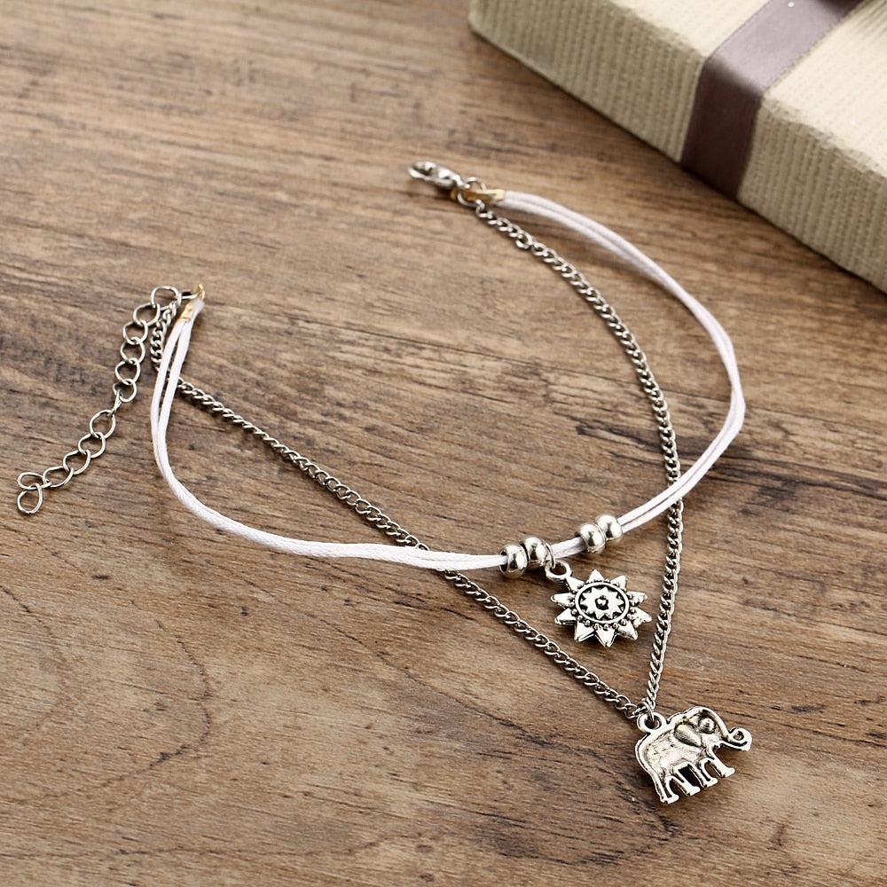 Vintage Star Elephant Anklet