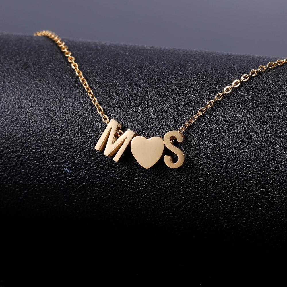 Heart Initial Necklace - Limitless Jewellery