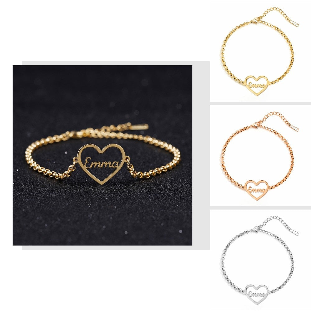 Personalized Heart Bracelet - Limitless Jewellery