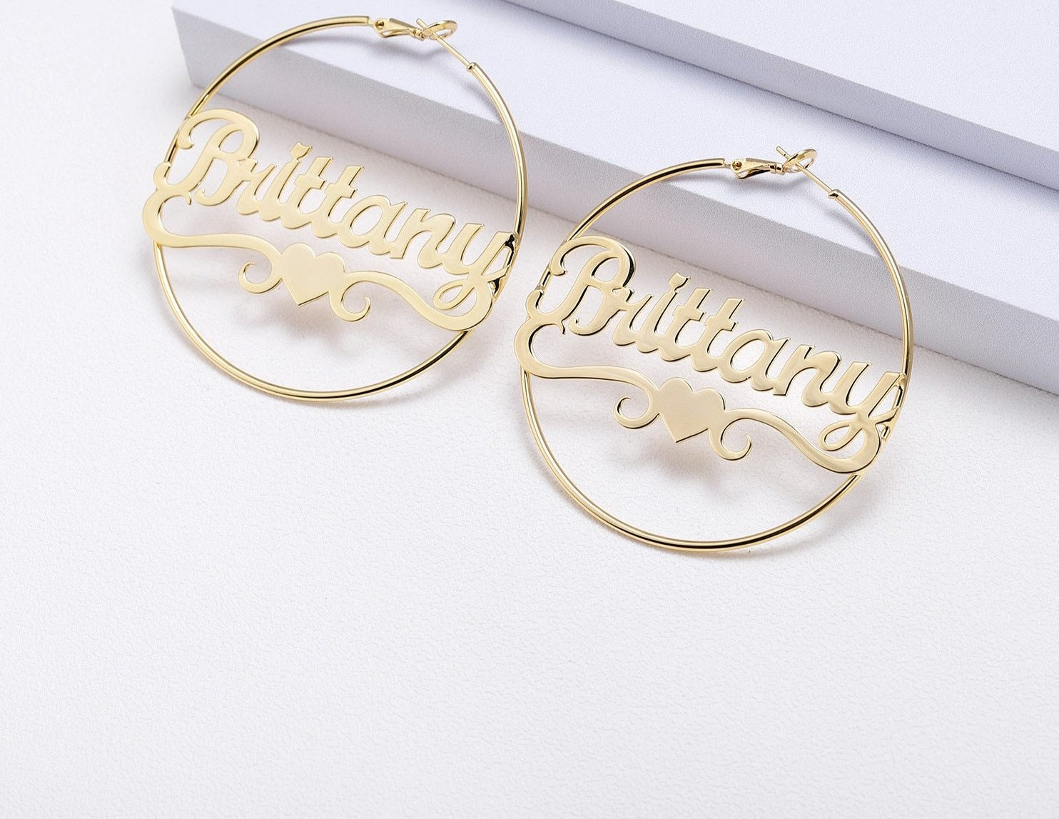 Personalized Heart Crown Earrings - Limitless Jewellery