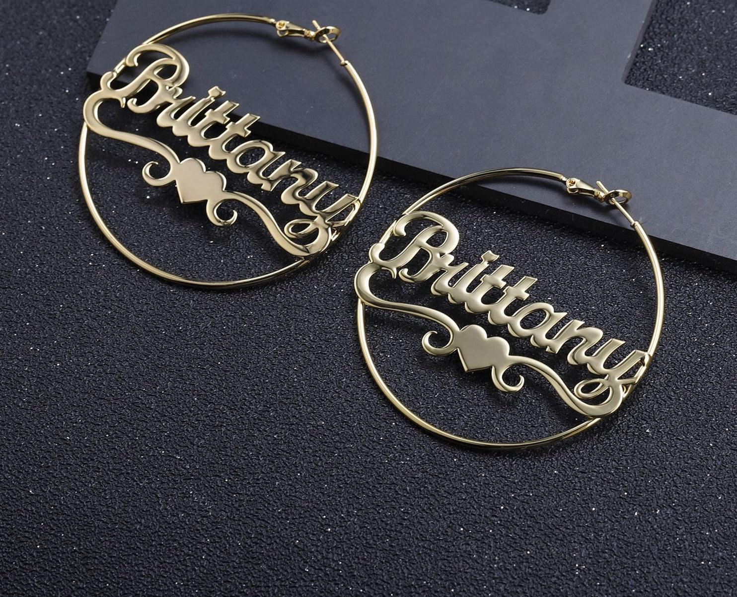 Personalized Heart Crown Earrings - Limitless Jewellery
