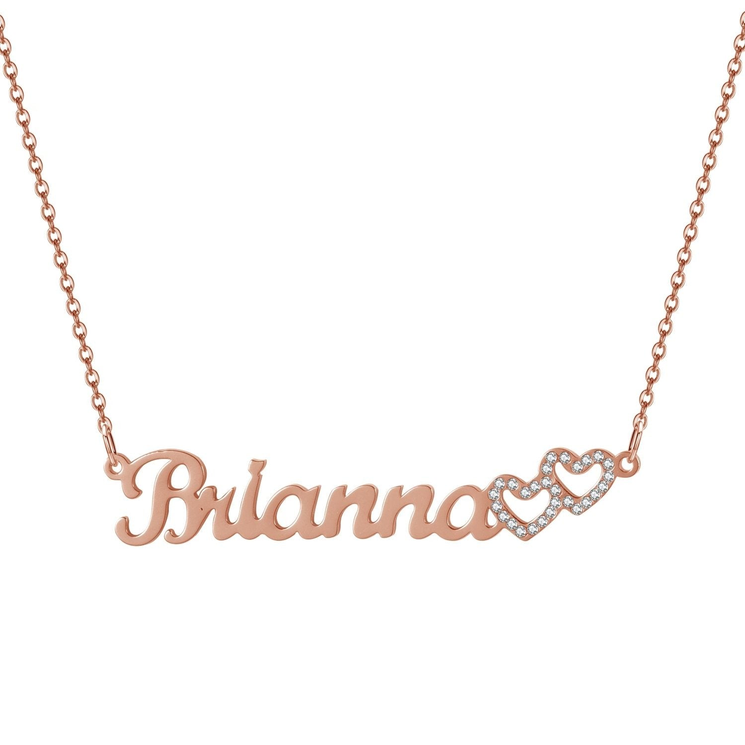 Personalized Iced Double Heart Necklace - Limitless Jewellery