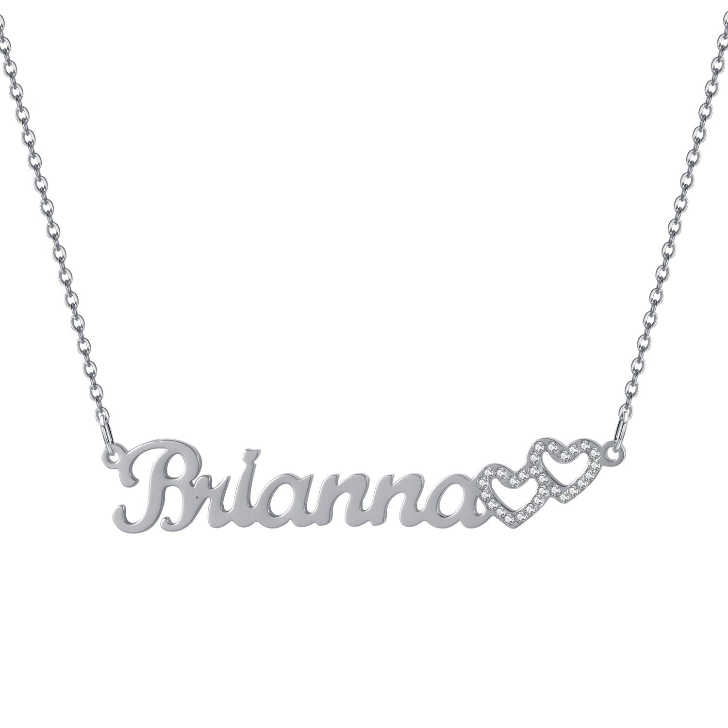 Personalized Iced Double Heart Necklace - Limitless Jewellery