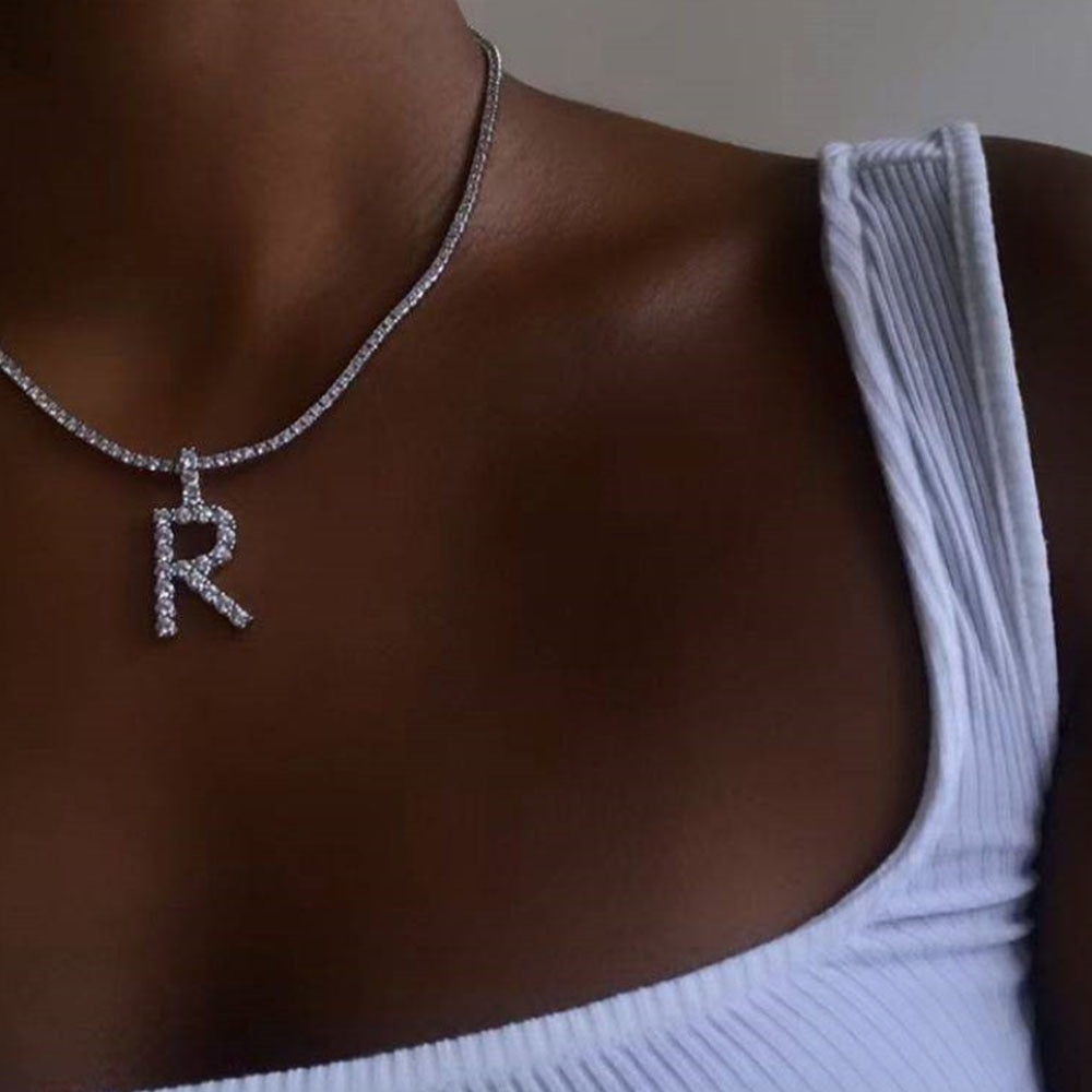 Crystal Initial Necklace