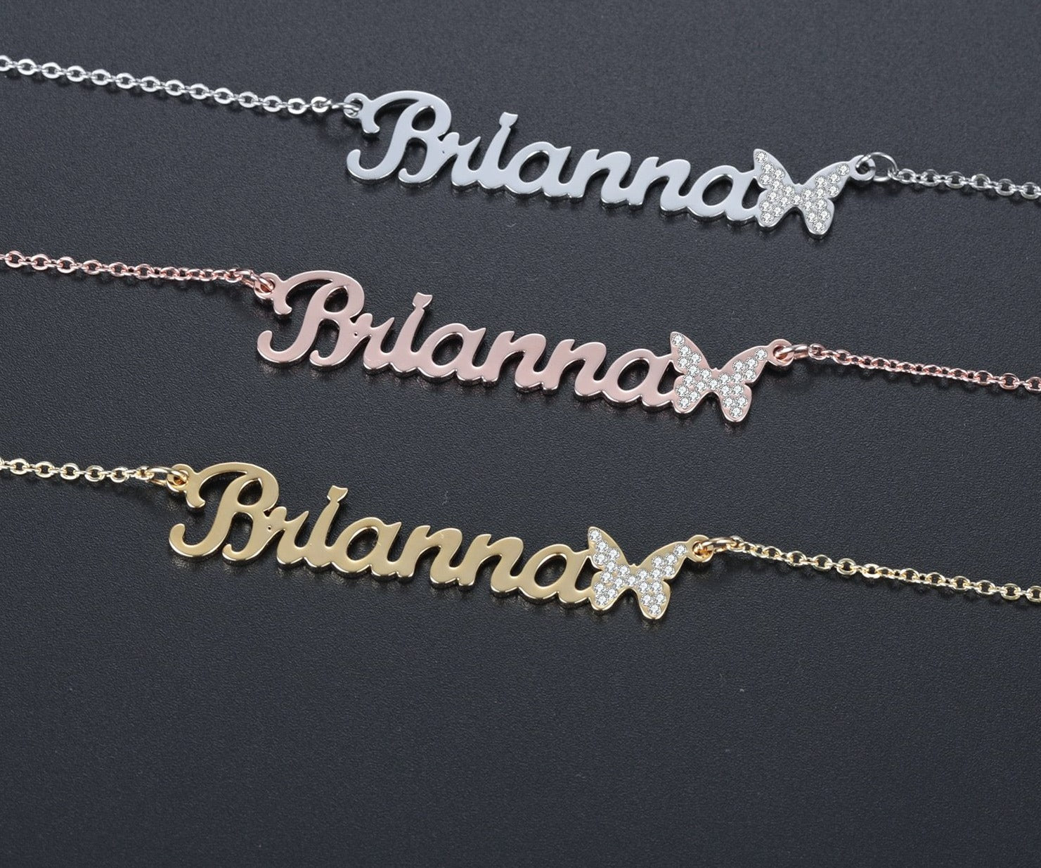 Personalized Iced Out Butterfly Necklace - Limitless Jewellery