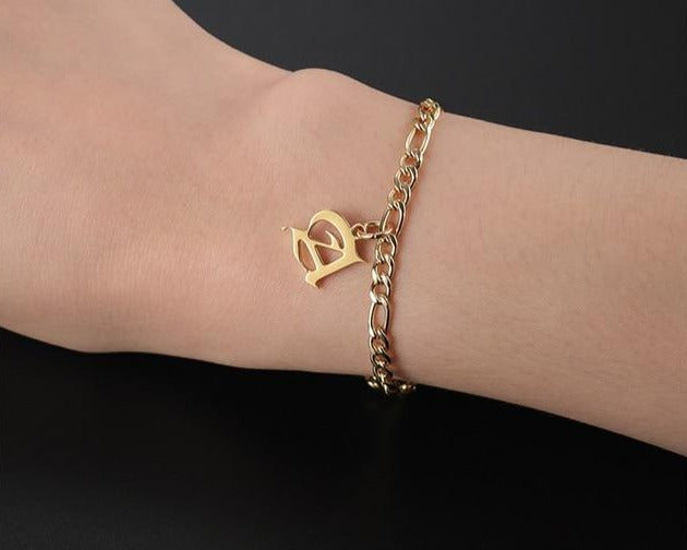 Old English Initial Bracelet - Limitless Jewellery