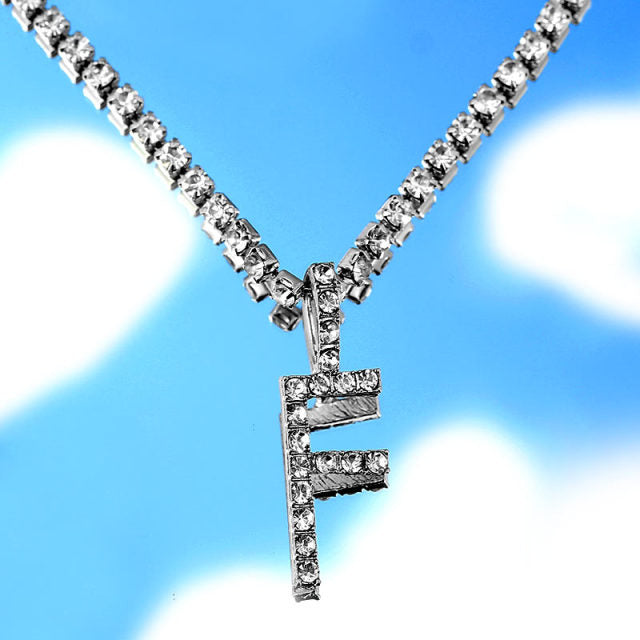 Icy Initial Cuban Necklace