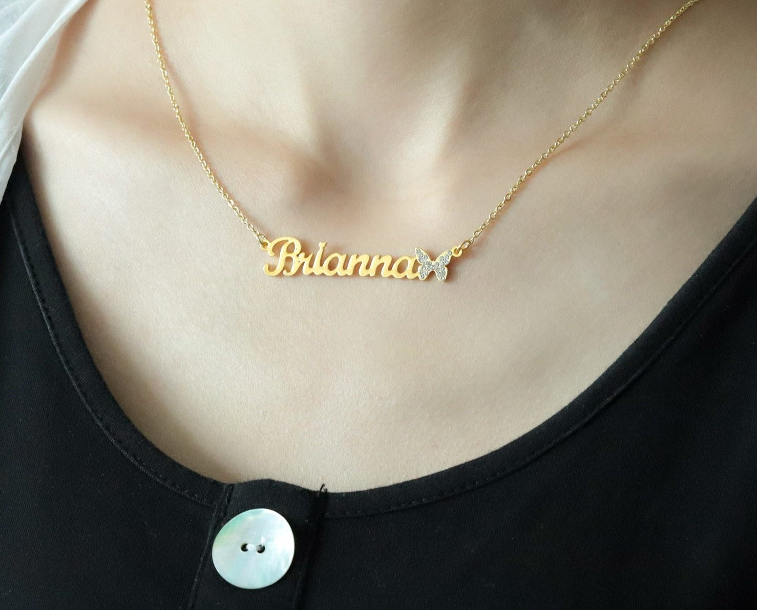 Personalized Iced Out Butterfly Necklace - Limitless Jewellery