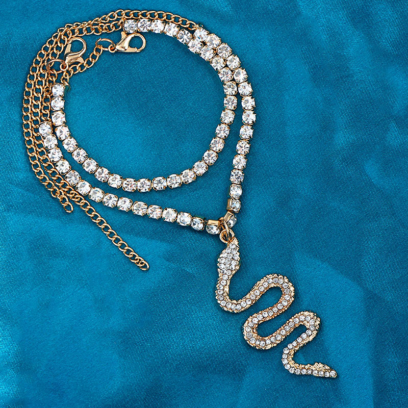 Snake Rhinestone Anklet Bracelet