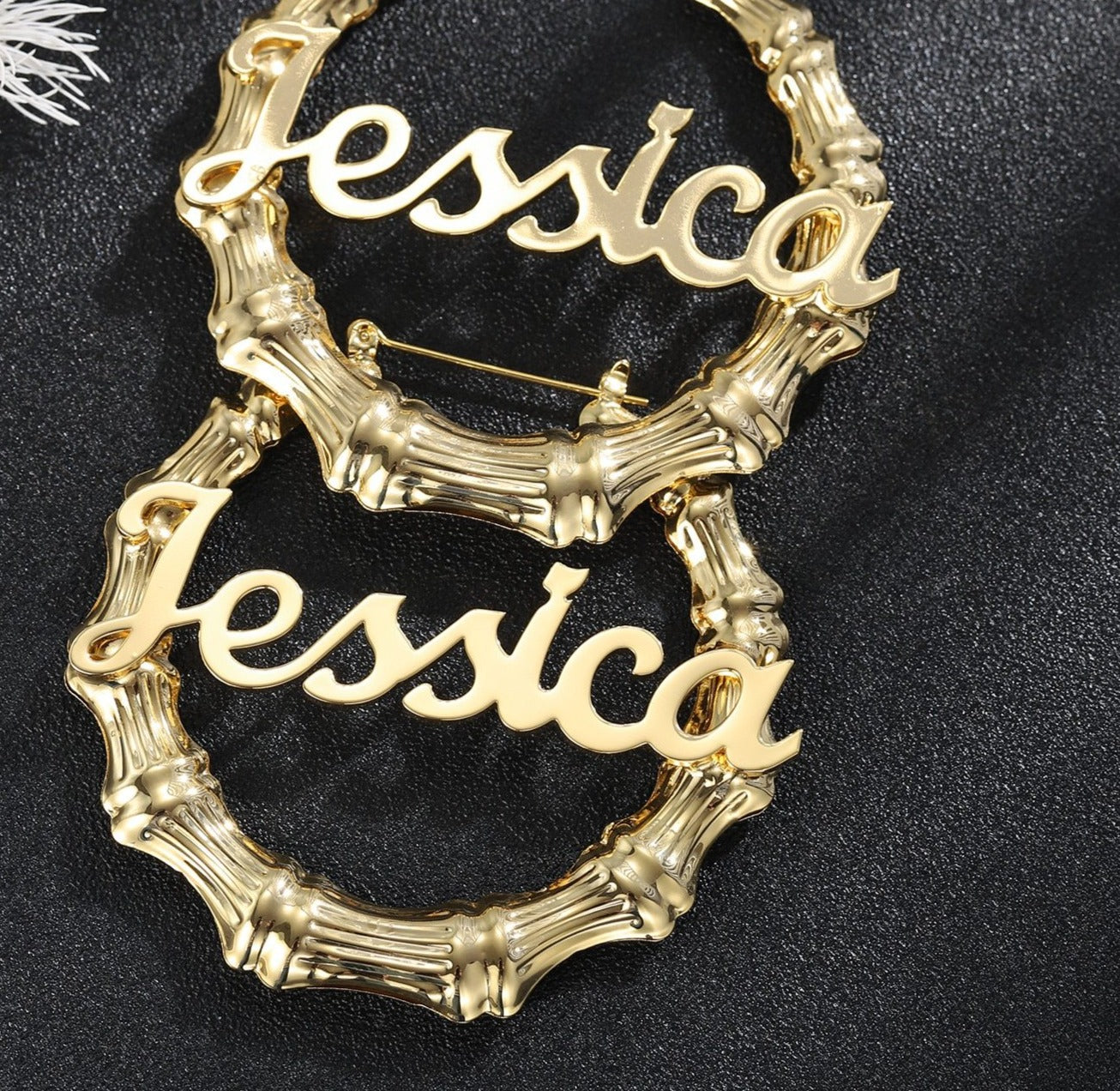 Personalized Bamboo Hoop Earrings - Limitless Jewellery