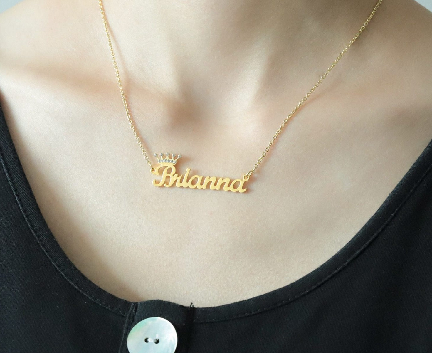 Personalized ICED Crown Name Necklace