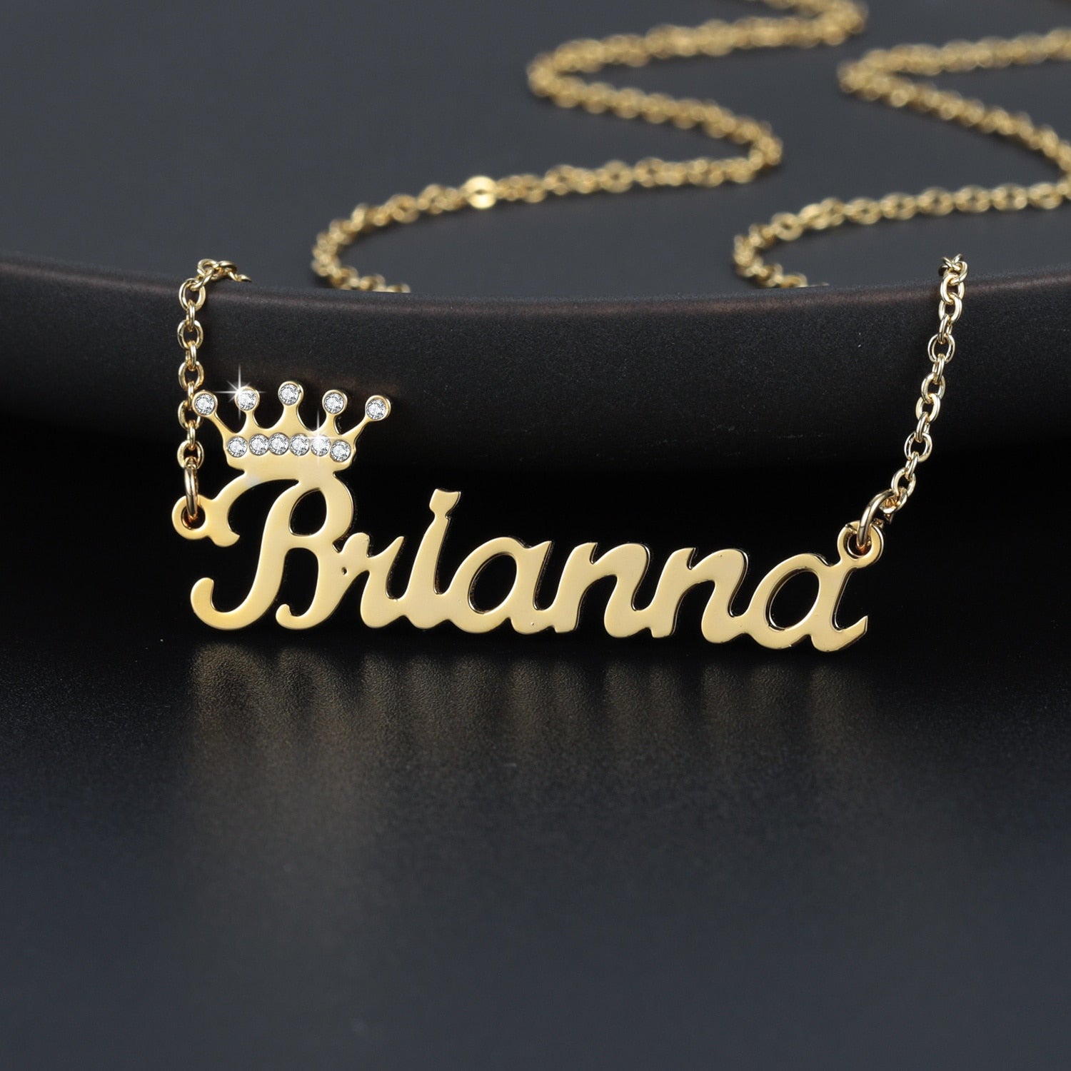 Personalized ICED Crown Name Necklace