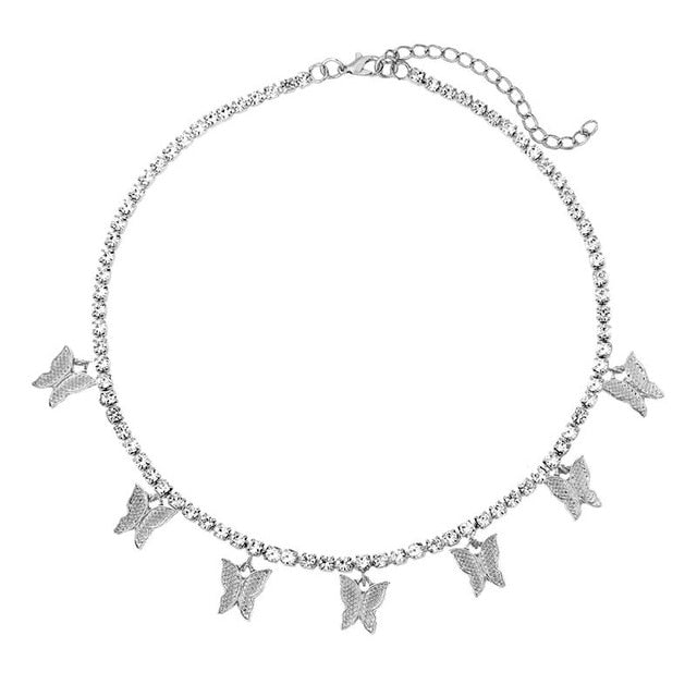 Butterfly Choker Tennis Chain Necklace