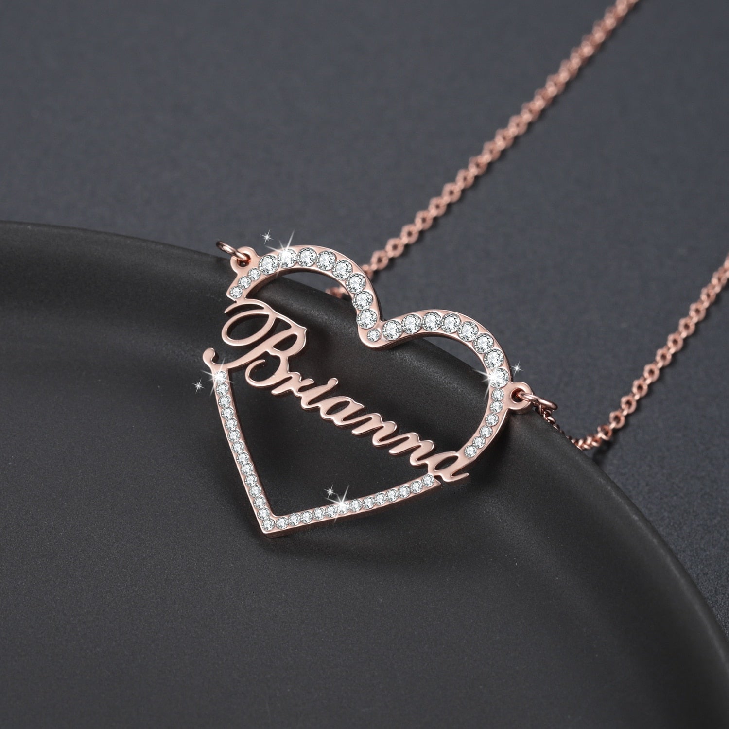 Personalized Iced Heart Necklace - Limitless Jewellery