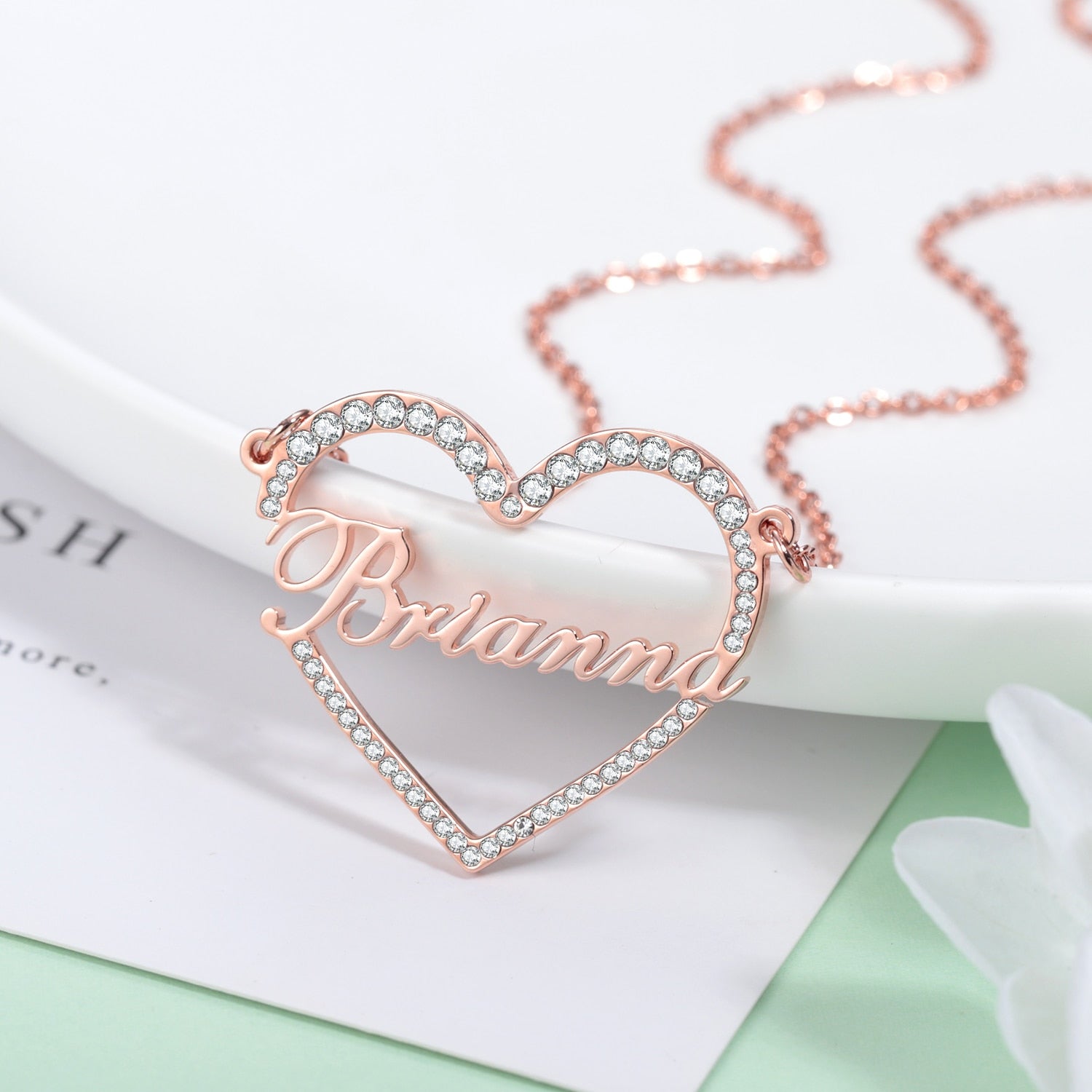 Personalized Iced Heart Necklace - Limitless Jewellery