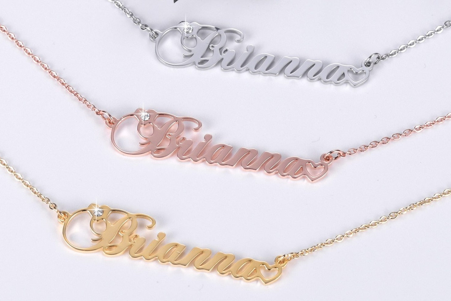 Personalized Iced Stone Heart Necklace - Limitless Jewellery