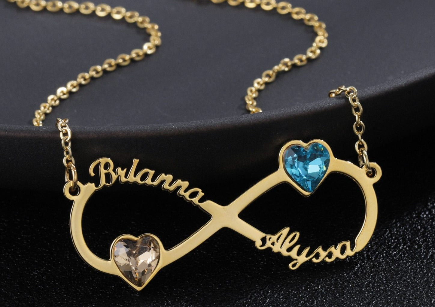 Personalized Birthstone Infinity Name Necklace - Limitless Jewellery