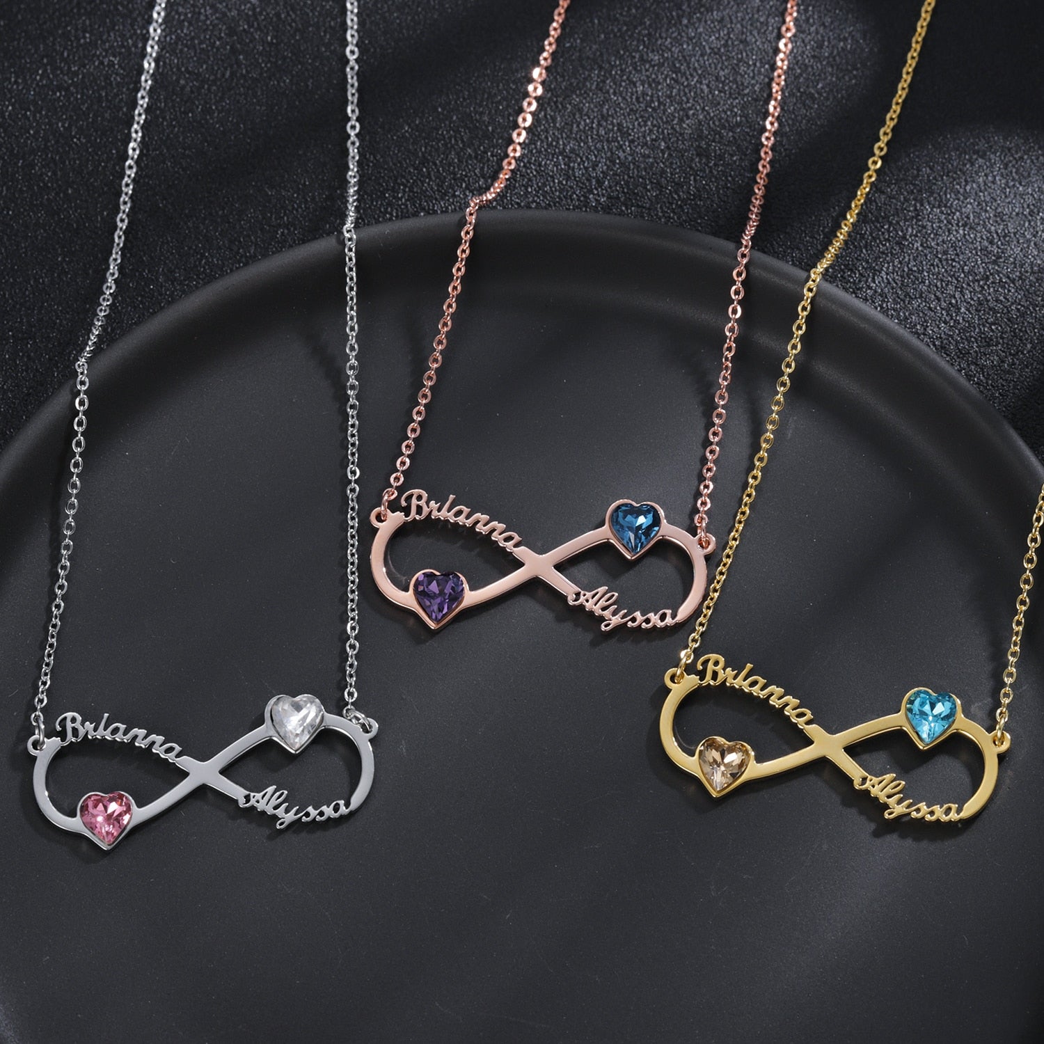 Personalized Birthstone Infinity Name Necklace - Limitless Jewellery