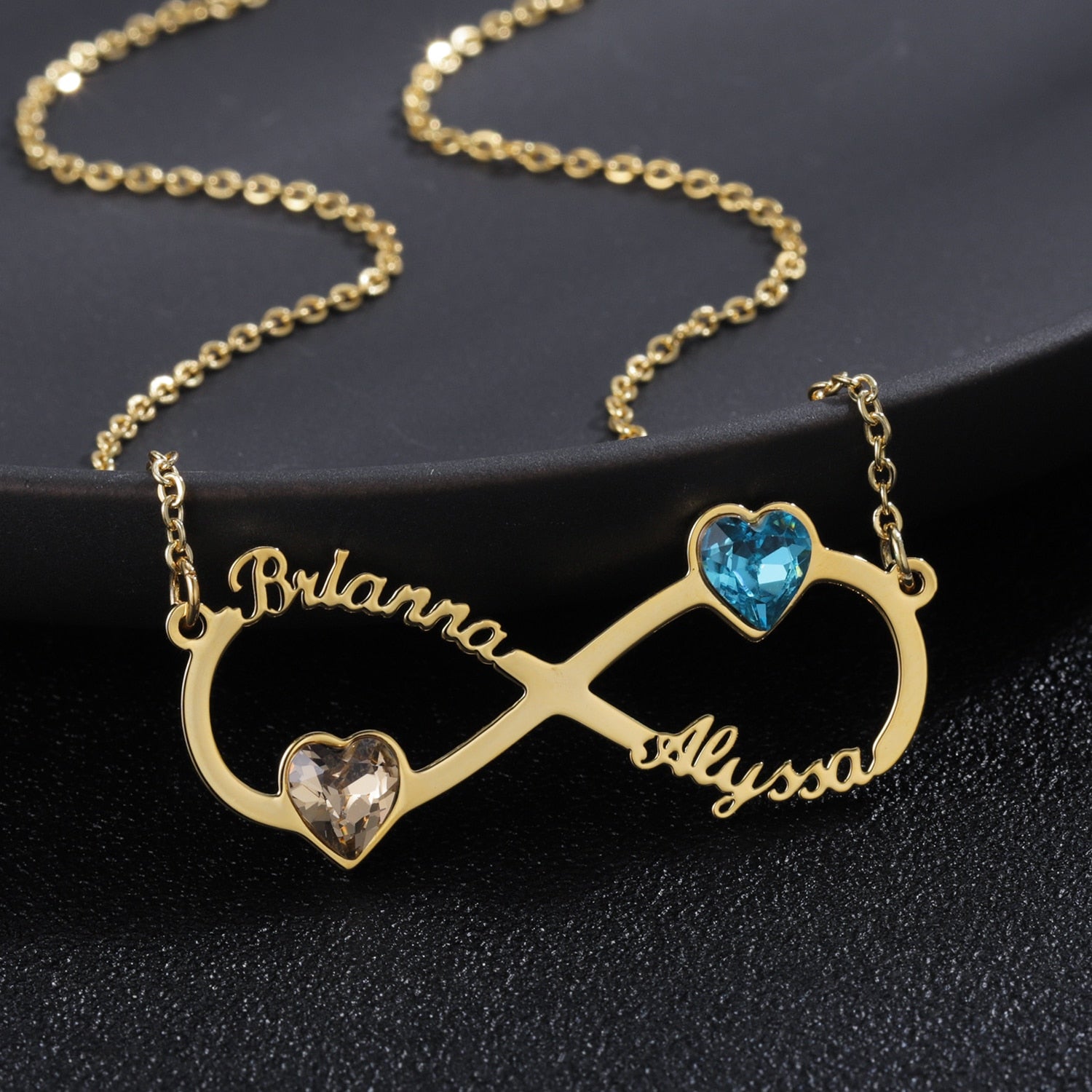 Personalized Birthstone Infinity Name Necklace - Limitless Jewellery