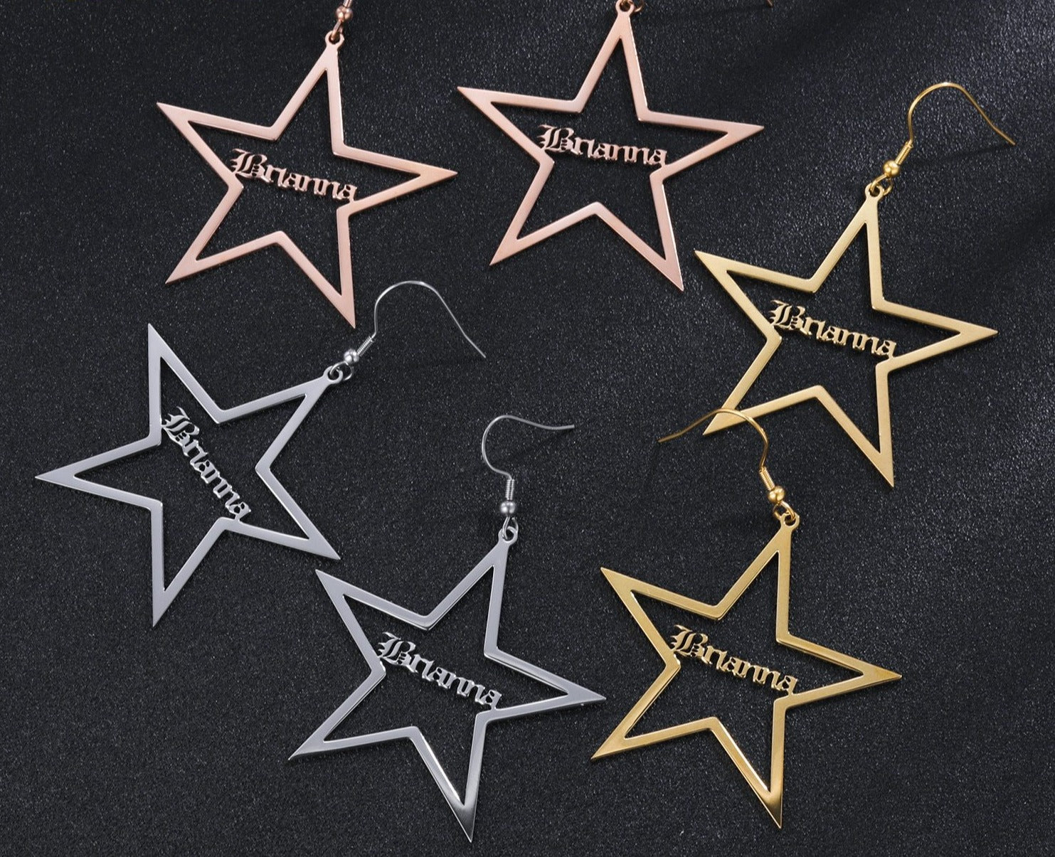 Personalized Star Name Earrings - Limitless Jewellery