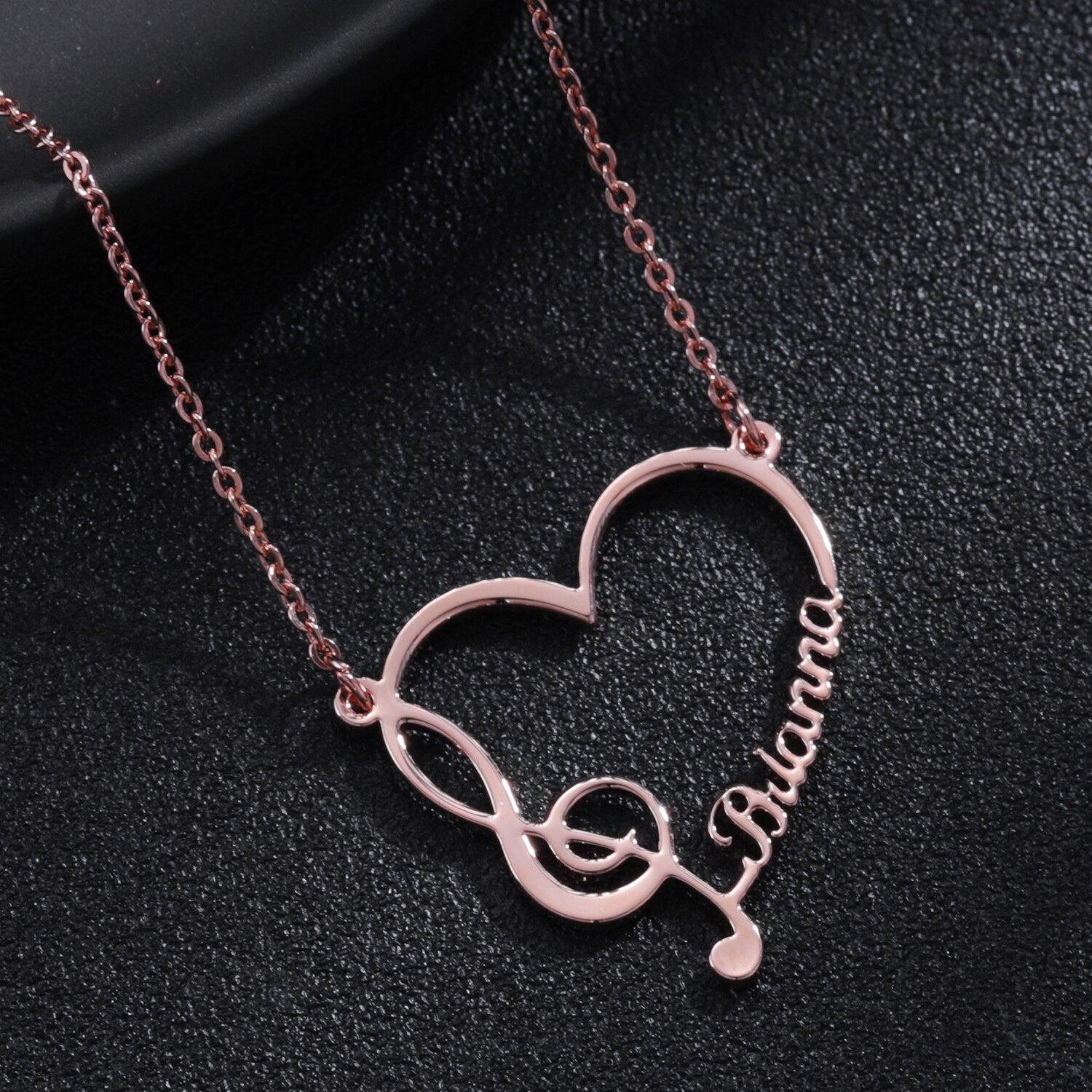Personalized Treble Clef Music Necklace