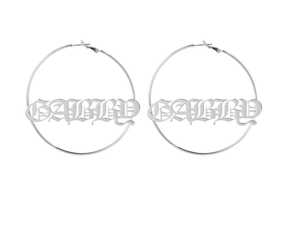 Personalized Old English Earrings - Limitless Jewellery