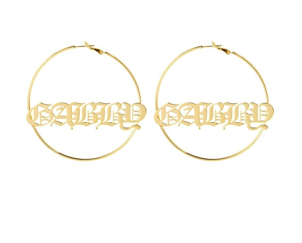 Personalized Old English Earrings - Limitless Jewellery