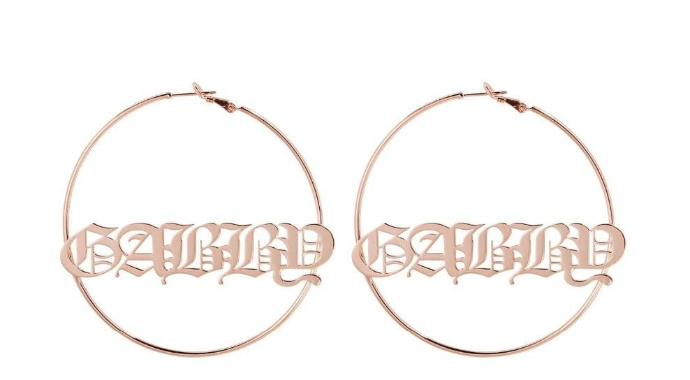 Personalized Old English Earrings