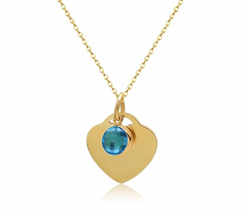 Personalized Birthstone Heart Necklace