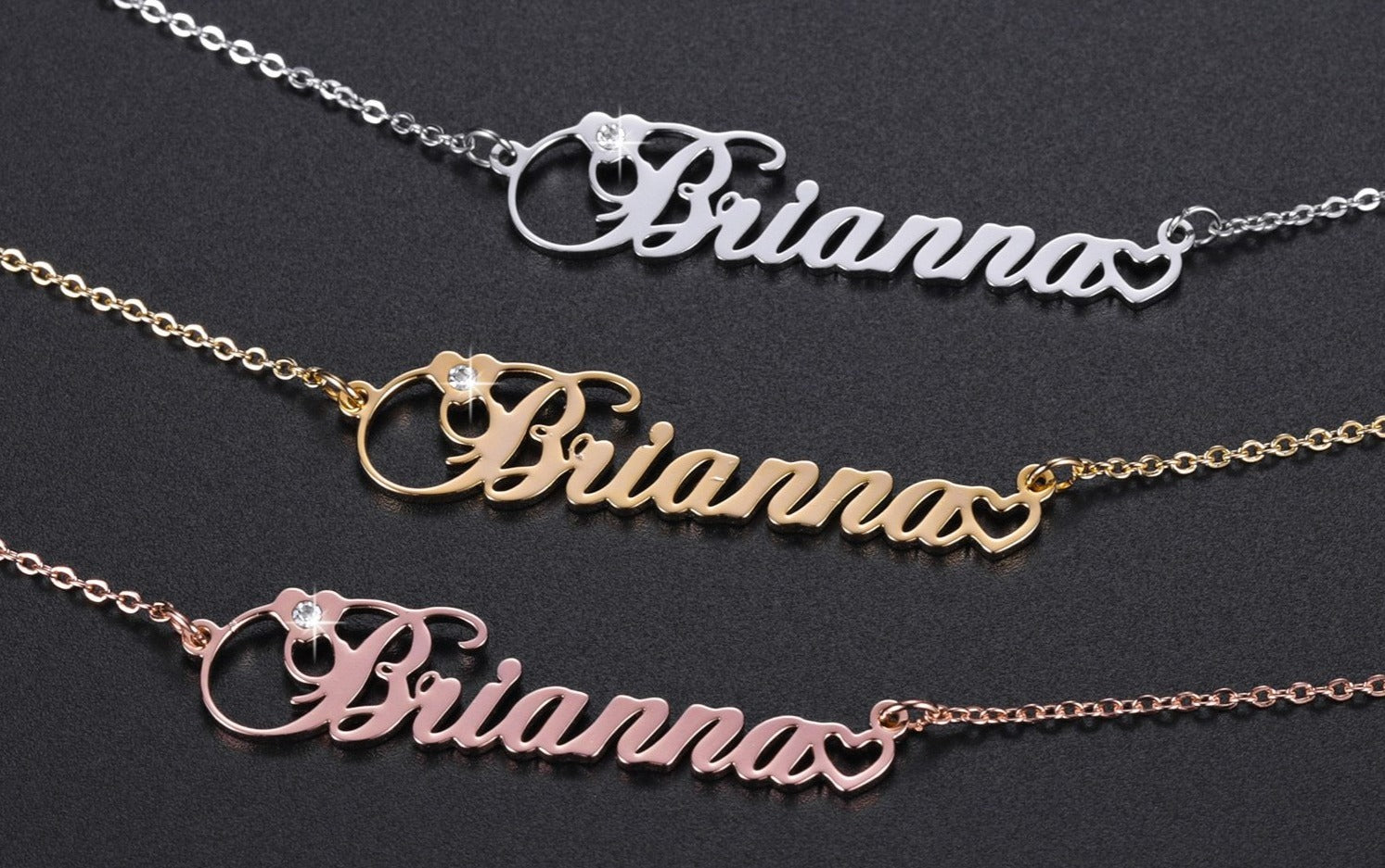 Personalized Iced Stone Heart Necklace