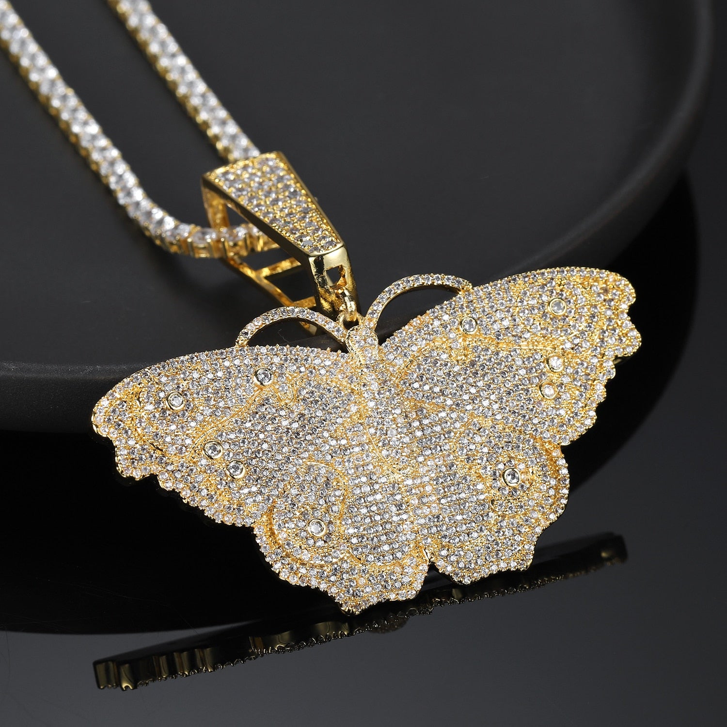 Blinged Butterfly Pendant Necklace - Limitless Jewellery