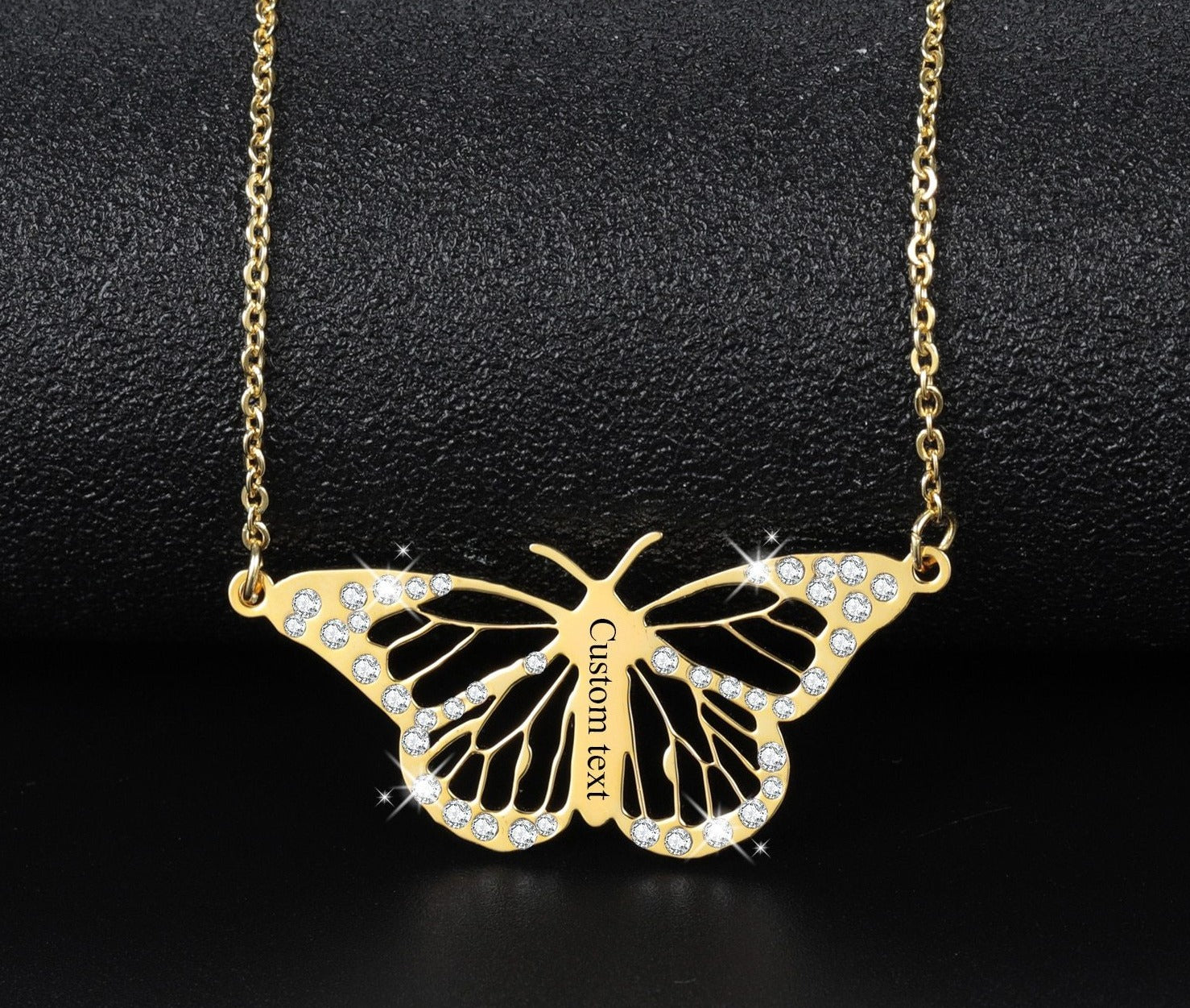 Personalized Blinged Butterfly Necklace