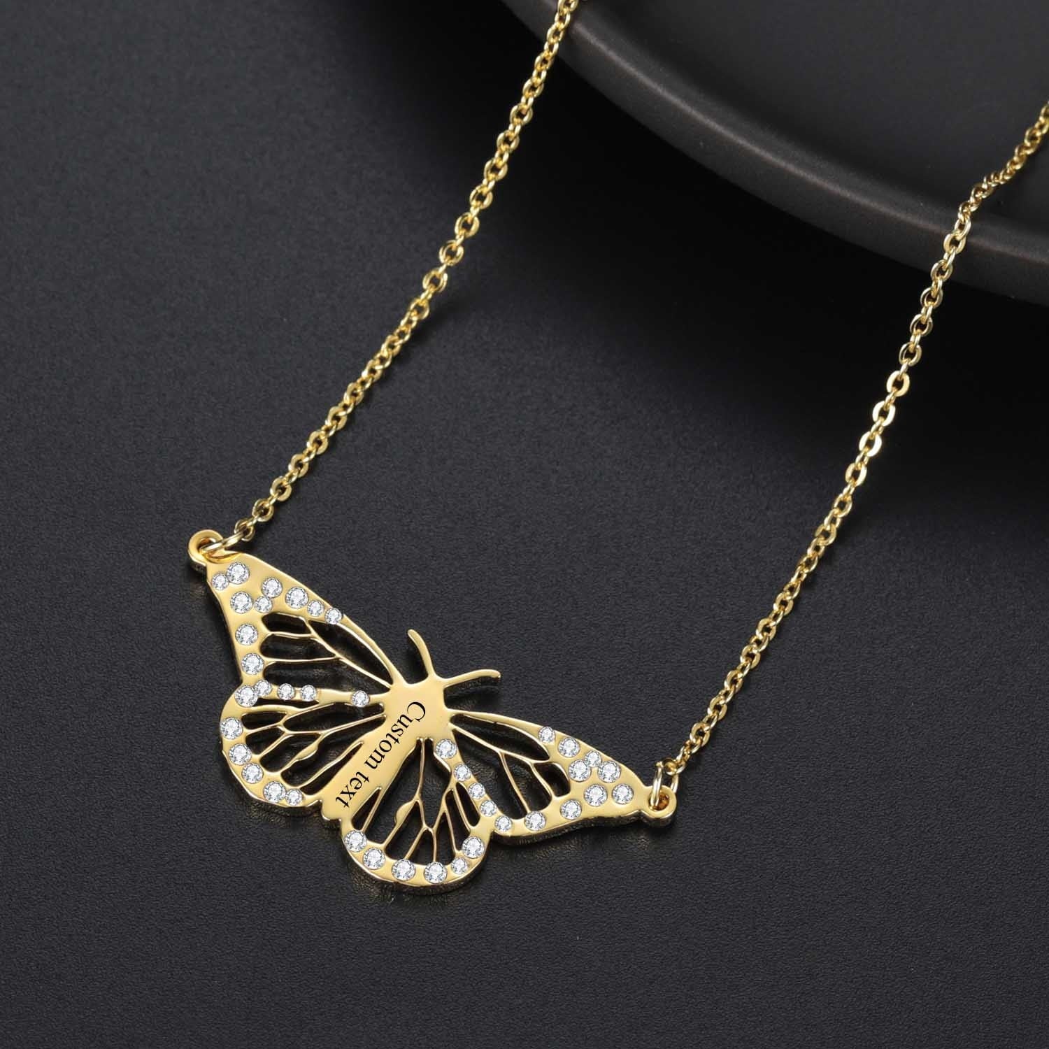 Personalized Blinged Butterfly Necklace