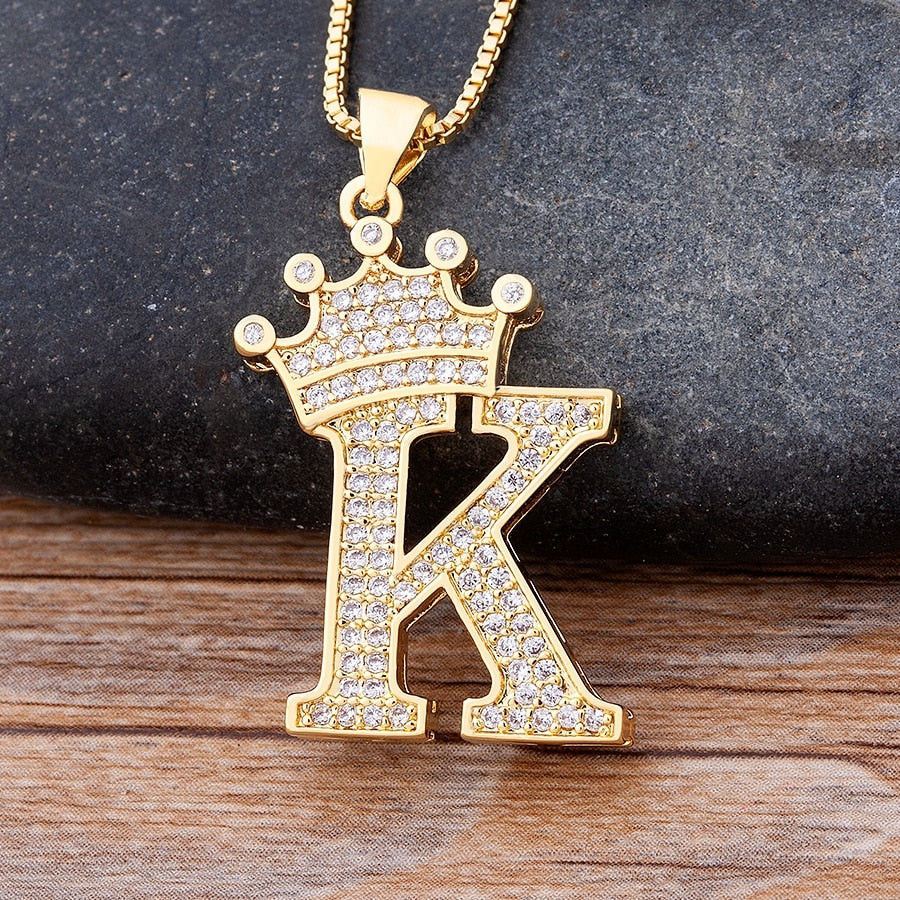 Crown Initial Necklace