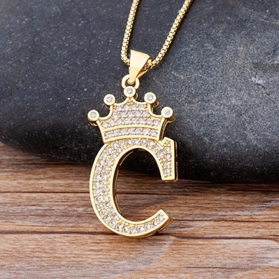 Crown Initial Necklace
