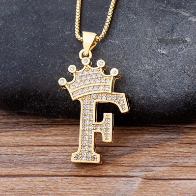 Crown Initial Necklace