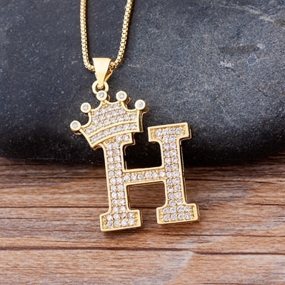 Crown Initial Necklace
