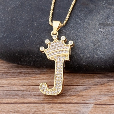 Crown Initial Necklace