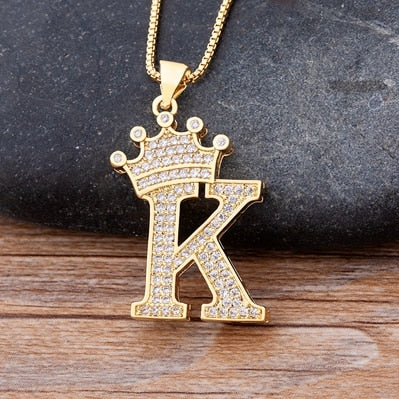 Crown Initial Necklace