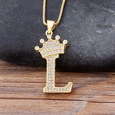 Crown Initial Necklace