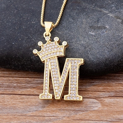 Crown Initial Necklace