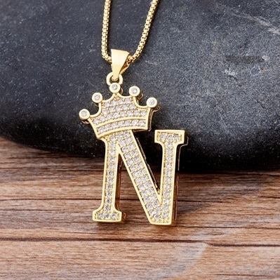 Crown Initial Necklace