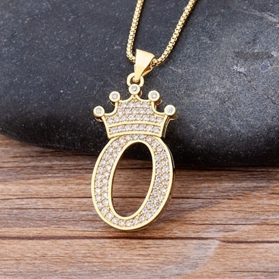 Crown Initial Necklace