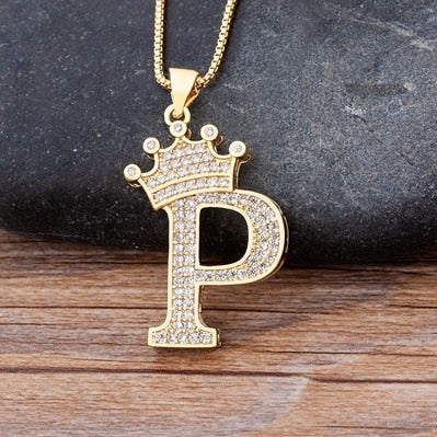 Crown Initial Necklace