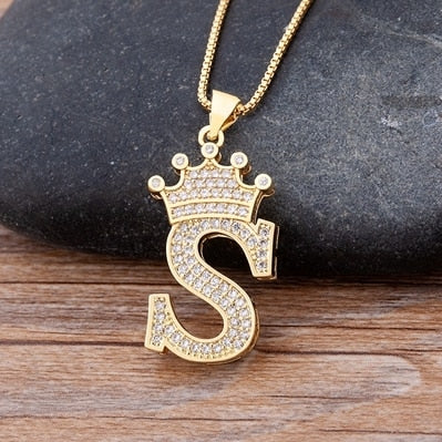 Crown Initial Necklace
