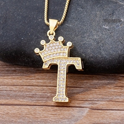 Crown Initial Necklace