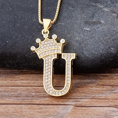 Crown Initial Necklace